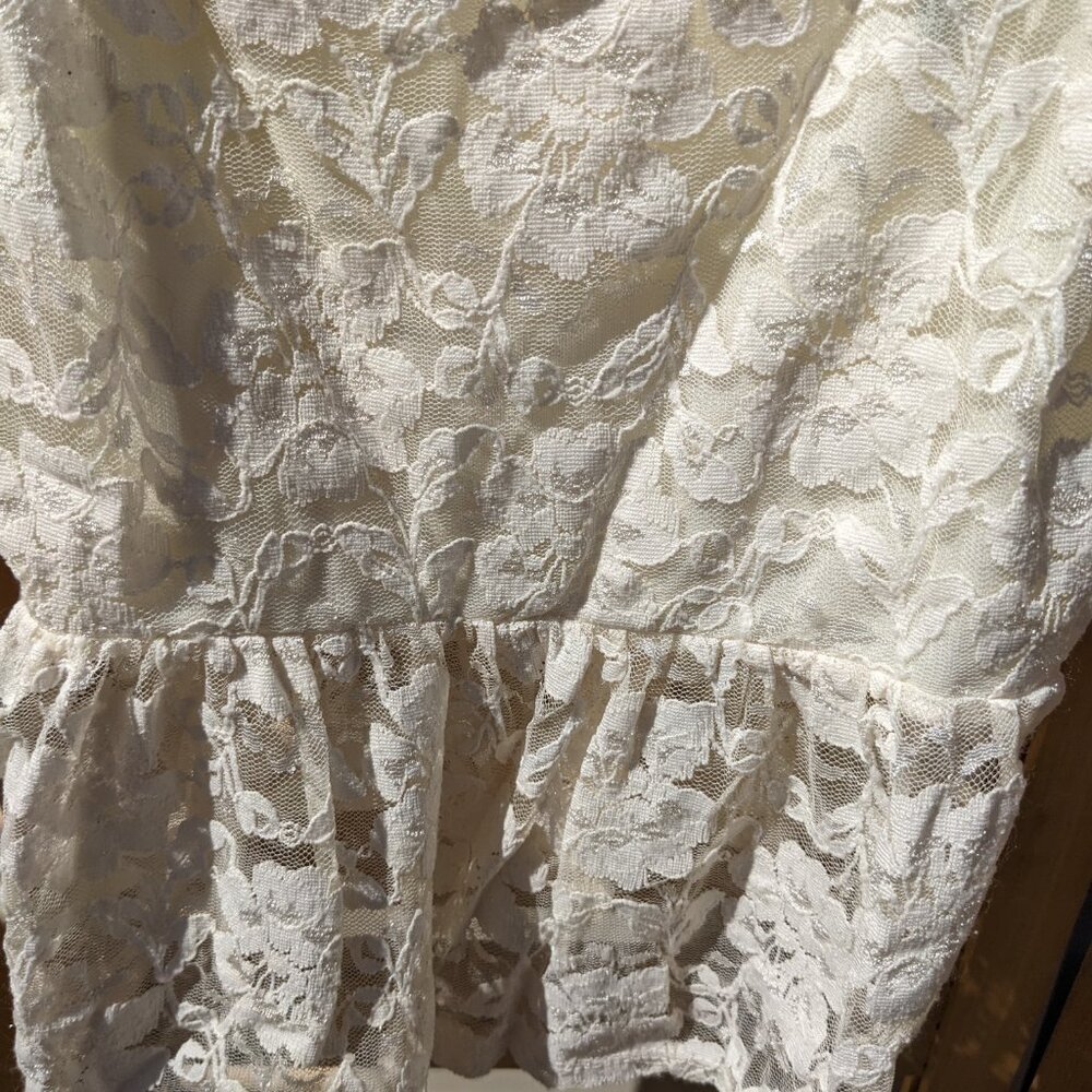 Off-White Lace Crop Cami Sz L - Picture 2 of 4